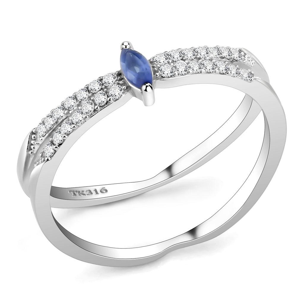 JCE383 High polished (no plating) Stainless Steel Ring with Synthetic  in Montana