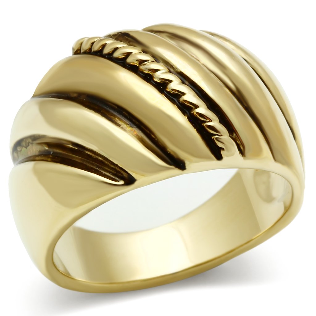 JCE289 IP Gold(Ion Plating) Brass Ring with Epoxy  in Jet