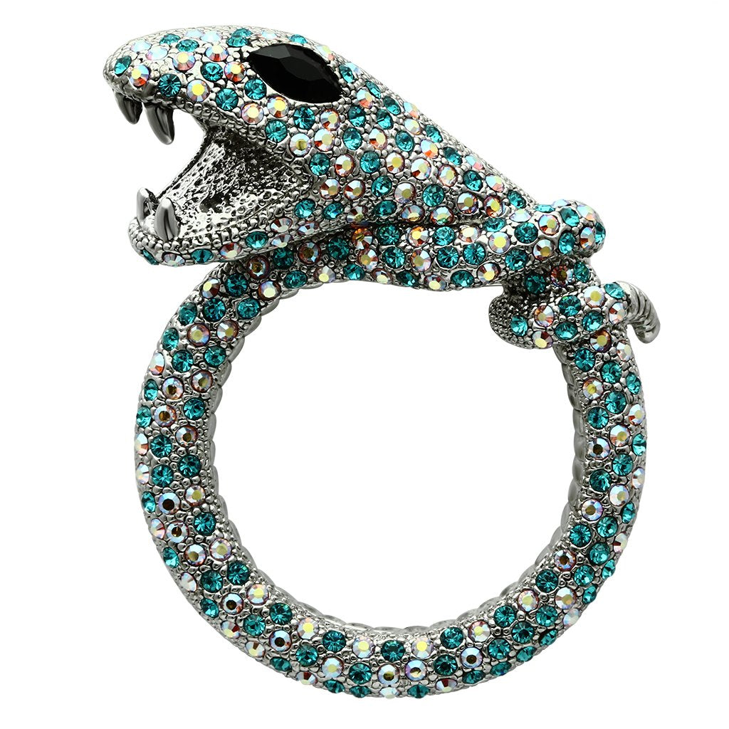 JCE2401 Imitation Rhodium White Metal Brooches with Top Grade Crystal  in Multi Color