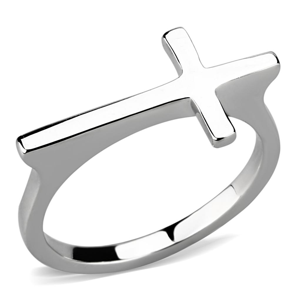 JCE3978 Rhodium Brass Ring with No Stone