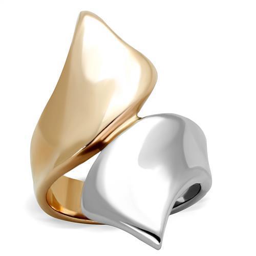 JCE1793 Two-Tone IP Rose Gold Stainless Steel Ring with No Stone