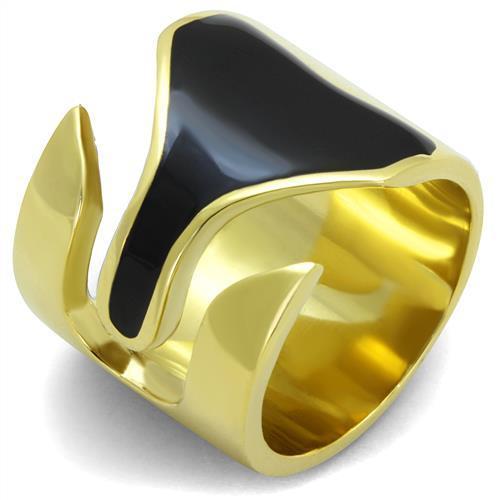 JCE1860 IP Gold(Ion Plating) Stainless Steel Ring with Epoxy  in Jet